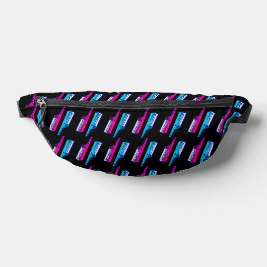 80s RETRO KEYTARS ROZE BLAUW FANNY PACK Heuptasje (Liggend)
