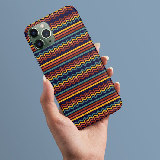 80s retro kleurrijke stripe zigzag abstract patroo Case-Mate iPhone case