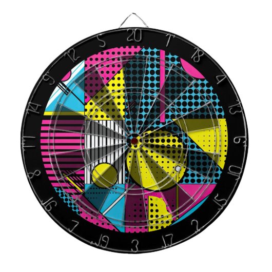 80s Retro Kleurrijke Textuur  Dartbord (Voorkant)
