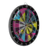 80s Retro Kleurrijke Textuur  Dartbord (Voorkant Links)