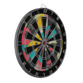 80s Retro Kleurrijke Textuur  Dartbord (Voorkant Links)