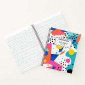 80's Retro Kleurrijke Vormen Compositie Notitieboe Notitieboek (Binnen)