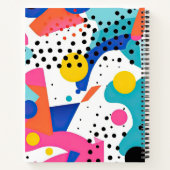 80's Retro Kleurrijke Vormen Compositie Notitieboe Notitieboek (Achterkant)