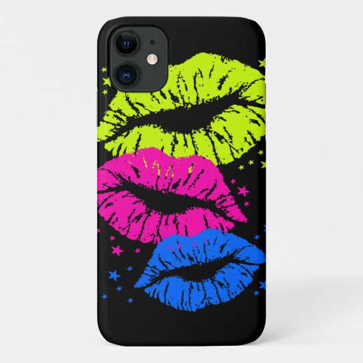 80s Retro Lippen Sterren Kusjes Case-Mate iPhone Case (Achterkant)