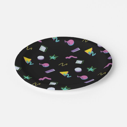 80s Retro Memphis Pop Pattern Papieren Bordje (Gekanteld)