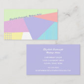 80s Retro Mode pasta Geometric Makeup Artist Visitekaartje (Voorkant / Achterkant)