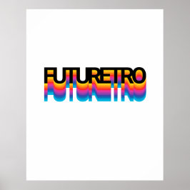 80s Retro Moderne tekst met regenboogschaduweffect Poster