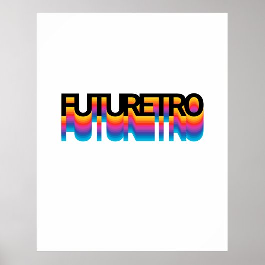 80s Retro Moderne tekst met regenboogschaduweffect Poster (Voorkant)