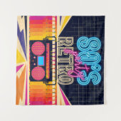 80s, retro music party. Old style poster. Disco Fl Wandkleed (Voorkant (horizontaal))