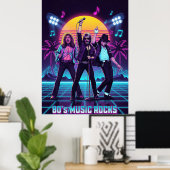 80's Retro music  Poster (Thuiskantoor)