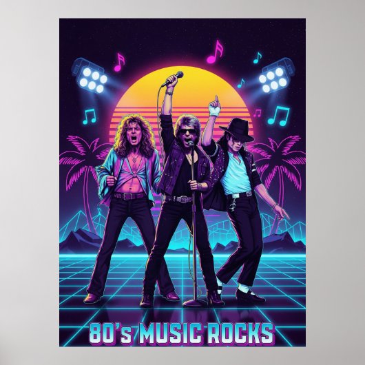 80's Retro music  Poster (Voorkant)