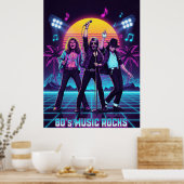 80's Retro music  Poster (Keuken)