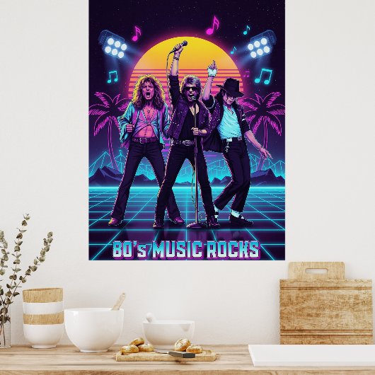 80's Retro music  Poster (Keuken)