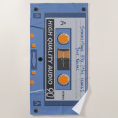 80s retro-muziekcassette (mixtape) strandlaken (Voorkant)