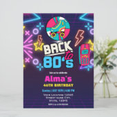 80s Retro Neon 40e verjaardag Kaart (Staand voorkant)