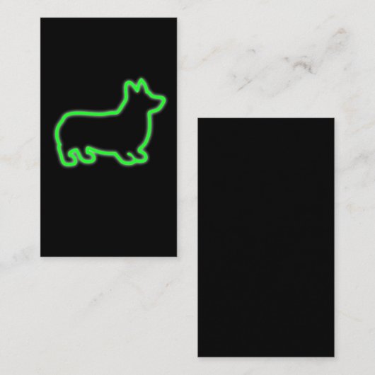 80's Retro Neon Corgi-cadeauidee voor honden Visitekaartje (Voorkant / Achterkant)