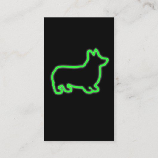 80's Retro Neon Corgi-cadeauidee voor honden Visitekaartje (Voorkant)
