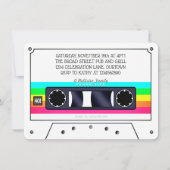 80's Retro Neon Label Cassette Birthday Party Kaart (Achterkant)