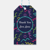 80s Retro Neon Memphis Aangepaste Verjaardag Bedan Cadeaulabel (Voorkant)