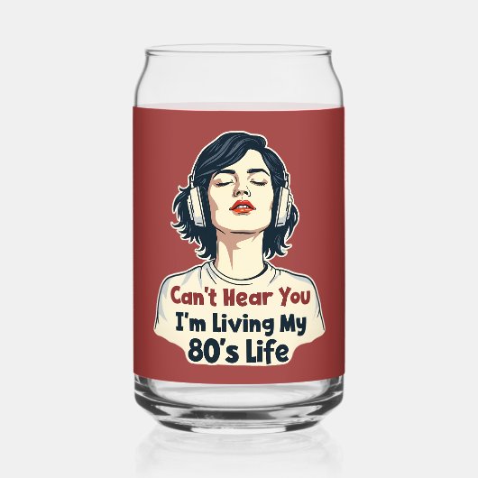 80s Retro Nostalgische Muziek Liefhebber Throwback Blikvorm Glas (Achterkant)