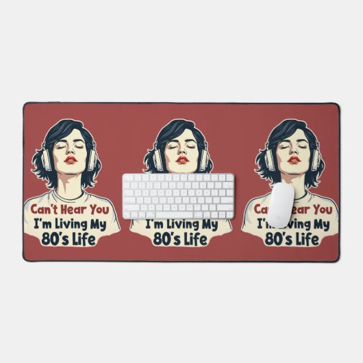 80s Retro Nostalgische Muziek Liefhebber Throwback Bureaumat (Keyboard & Muis)