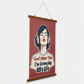 80s Retro Nostalgische Muziek Liefhebber Throwback Hangend Wandkleed (Gebogen)