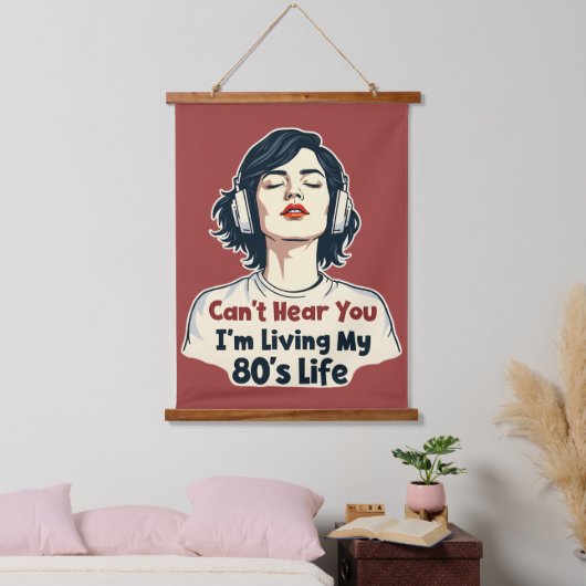 80s Retro Nostalgische Muziek Liefhebber Throwback Hangend Wandkleed (Slaapkamer)