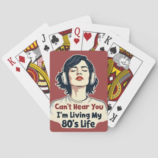 80s Retro Nostalgische Muziek Liefhebber Throwback Pokerkaarten (Achterkant)
