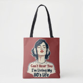 80s Retro Nostalgische Muziek Liefhebber Throwback Tote Bag (Voorkant)