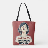 80s Retro Nostalgische Muziek Liefhebber Throwback Tote Bag (Achterkant)