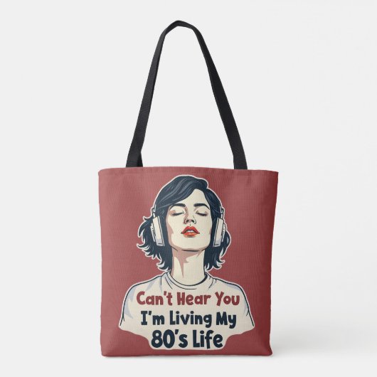 80s Retro Nostalgische Muziek Liefhebber Throwback Tote Bag (Achterkant)