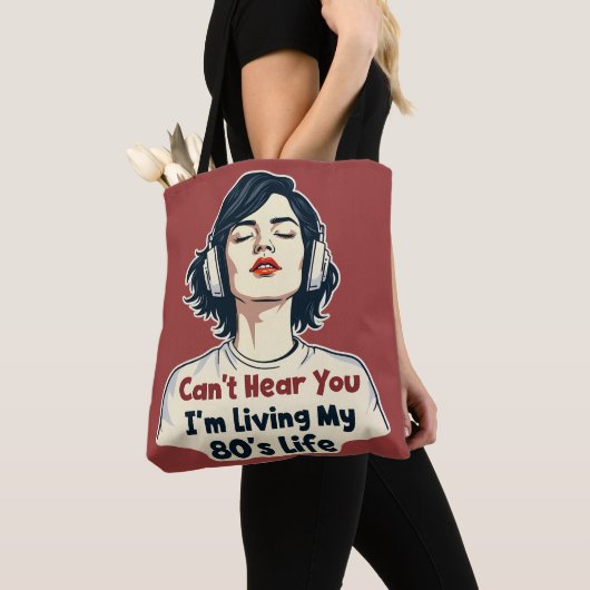 80s Retro Nostalgische Muziek Liefhebber Throwback Tote Bag (Dichtbij)