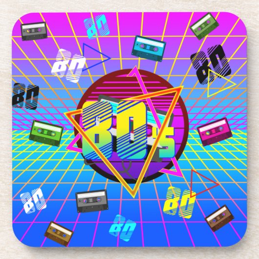 80's RETRO OLD SCHOOL CASSETTEBAND Bier Onderzetter (Voorkant)