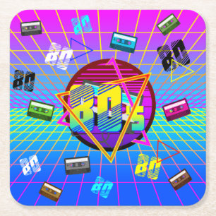 80's RETRO OLD SCHOOL CASSETTEBAND Kartonnen Onderzetters