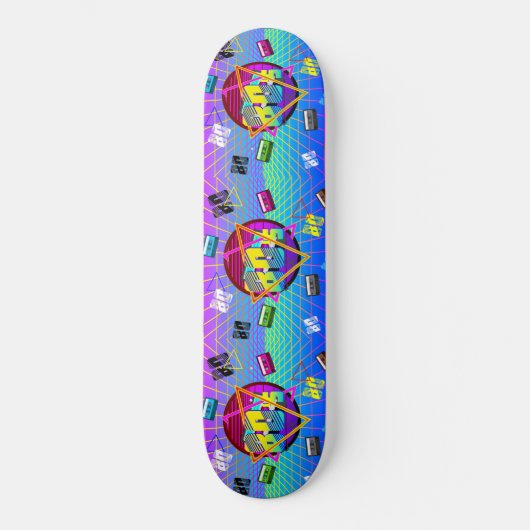 80's RETRO OLD SCHOOL CASSETTEBAND Persoonlijk Skateboard (Voorkant)