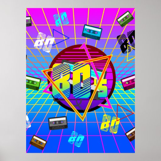 80's RETRO OLD SCHOOL CASSETTEBAND   Poster (Voorkant)