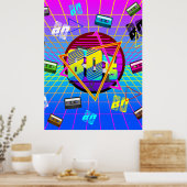 80's RETRO OLD SCHOOL CASSETTEBAND   Poster (Keuken)