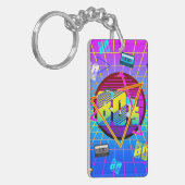 80's RETRO OLD SCHOOL CASSETTEBAND  Sleutelhanger (Voorkant Links)