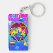 80's RETRO OLD SCHOOL CASSETTEBAND  Sleutelhanger (achterkant)