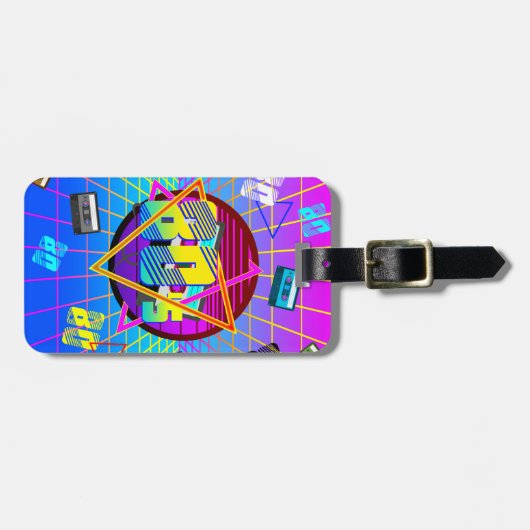 80's RETRO OLD SCHOOL CASSETTEBANDJE     Bagagelabel (Voorkant horizontaal)