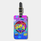 80's RETRO OLD SCHOOL CASSETTEBANDJE     Bagagelabel (Voorkant verticaal)
