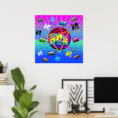 80's RETRO OLD SCHOOL CASSETTEBANDJE Poster (Thuiskantoor)