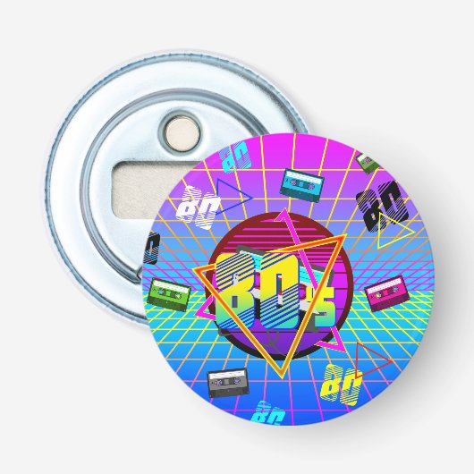 80'S RETRO OUD SCHOOL CASSETTEBANDJE BUTTON FLESOPENER (Voorkant)
