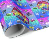 80'S RETRO OUD SCHOOL CASSETTEBANDJE CADEAUPAPIER (Rol Hoek)