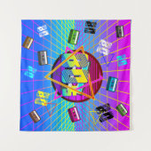80'S RETRO OUD SCHOOL CASSETTEBANDJE WANDKLEED (Voorkant (horizontaal))
