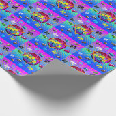 80's RETRO OUDE SCHOOL-CASSETTEBANDJE Cadeaupapier (Hoek)