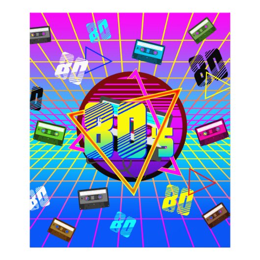 80's RETRO OUDE SCHOOL-CASSETTEBANDJE Foto Afdruk (Voorkant)