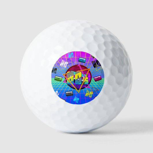 80's RETRO OUDE SCHOOL-CASSETTEBANDJE Golfballen (Voorkant)