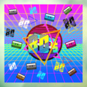 80's RETRO OUDE SCHOOL-CASSETTEBANDJE Raamsticker (Vel 3)