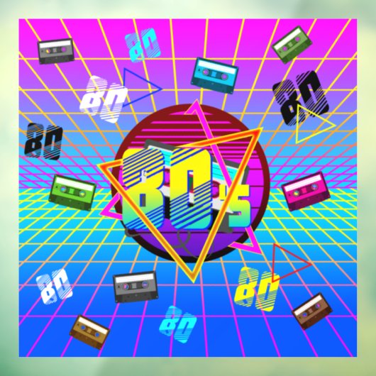 80's RETRO OUDE SCHOOL-CASSETTEBANDJE Raamsticker (Vel 3)